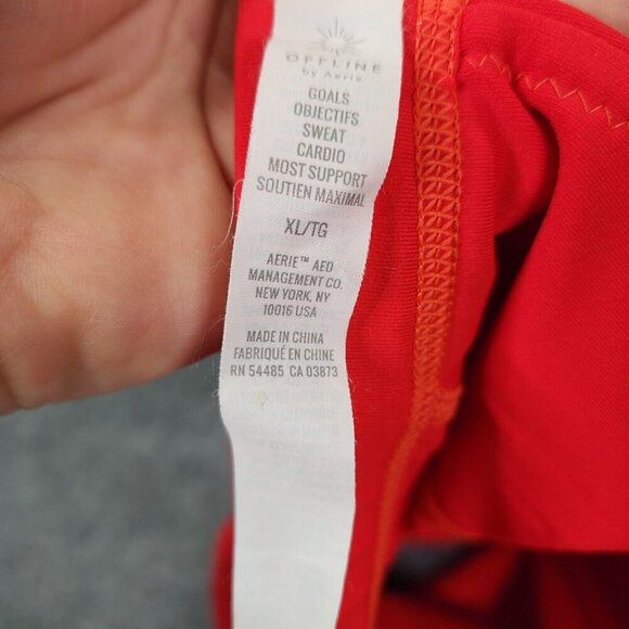 Aerie Coral Red Racaerback Sports Bra Removeable Cups Womens XL - Picture 7 of 9
